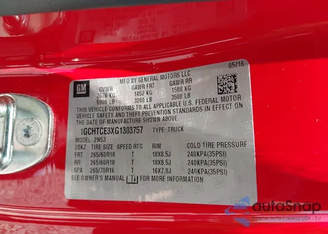 2016 Chevrolet Colorado Lt z USA, uszkodzony, nr VIN 1GCHTCE3XG1303757